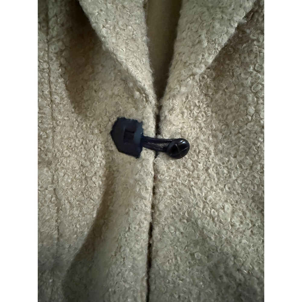 New York Clothing Company Tan Bouclé Faux Shearling Toggle Jacket Coat M/L